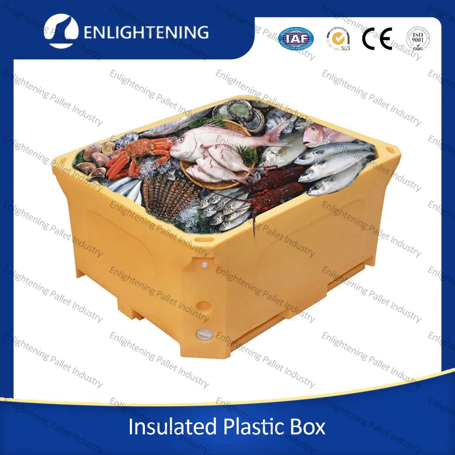 Heavy Duty riesige Bulk Storage Regular LLDPE Cool stapelbare Fische Isolierte Kunststoff-Palettenbox für den Transport