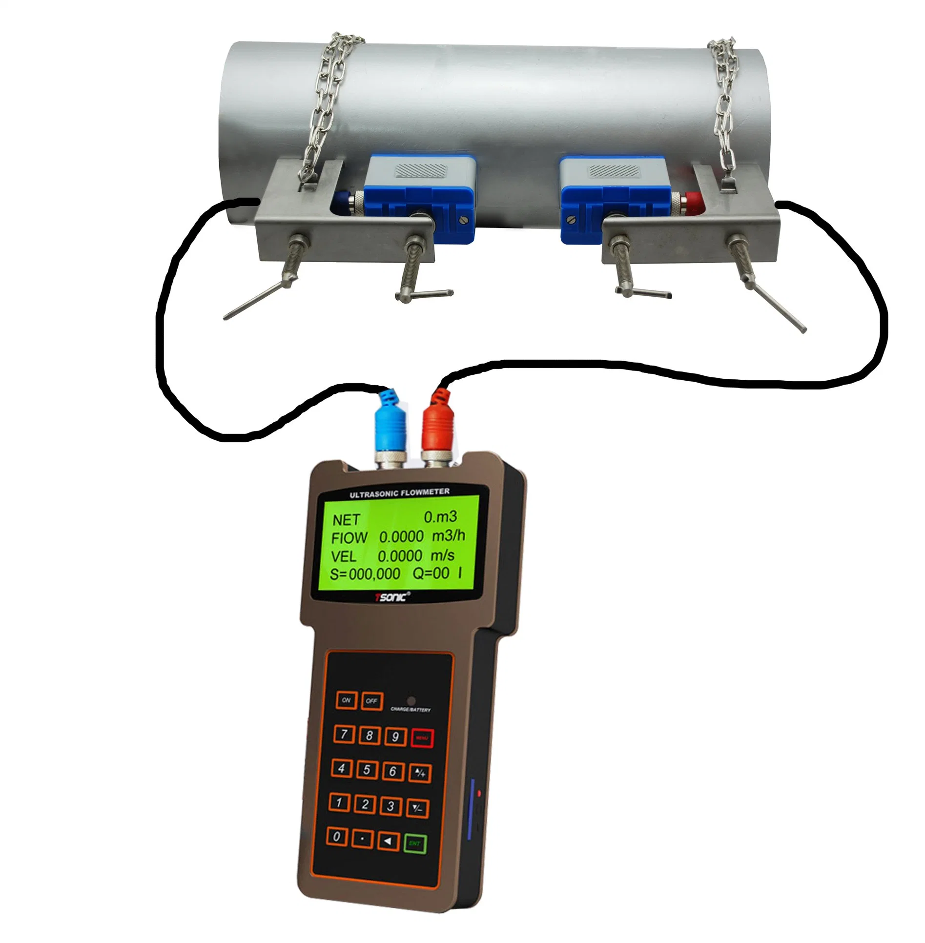 Tuf-2000s Ultrasonic Water Flow Meter Tuf-2000h Handheld Ultrasonic Flow Meter with High Quality