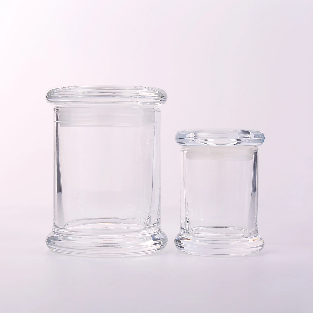 Manufacturer Wholesale/Supplier Custom Empty 4zo 8oz 9oz 10oz 16oz Clear Glass Candle Jars with Glass Lids