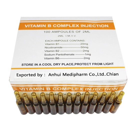 Injection de vitamine B complexe 10ml médecine fini avec les BPF OEM