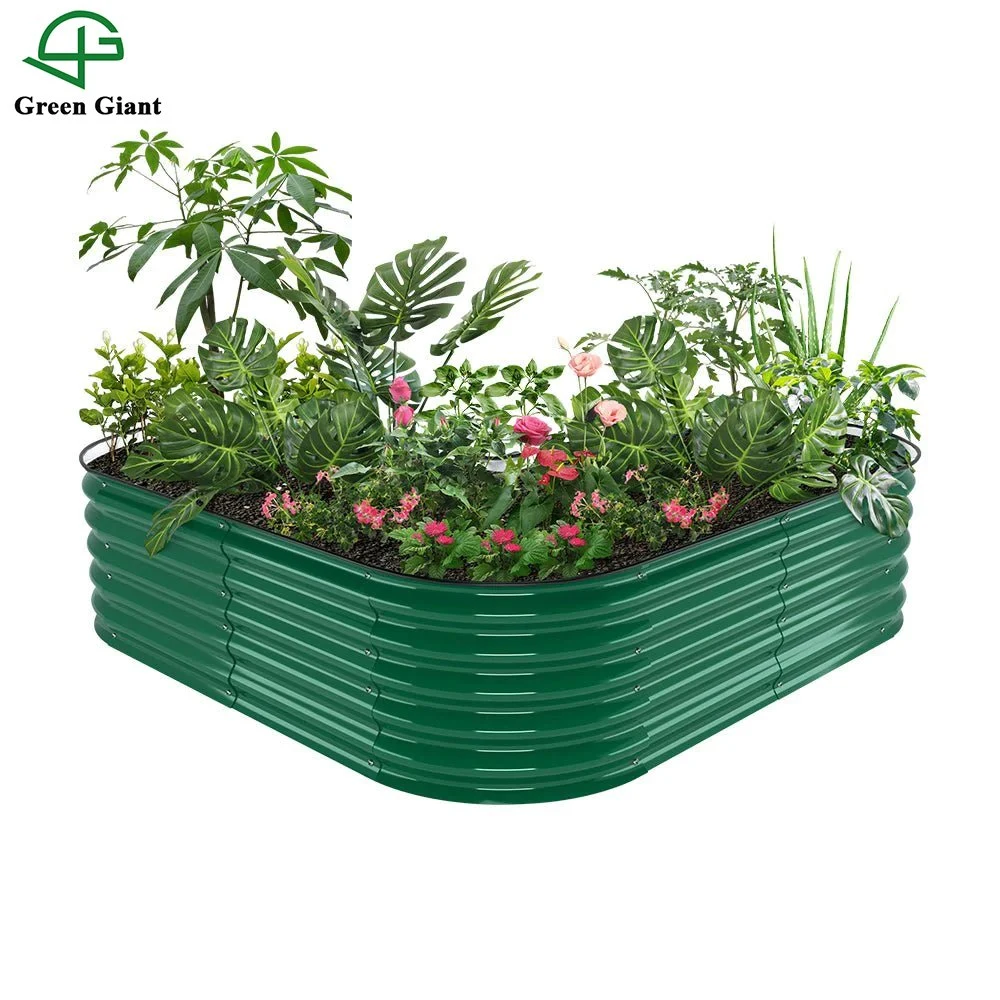 Outdoor Aluminum Zinc Galvanized Planter Box Modular Metal Raised Garden Bed (L-17-Standard)