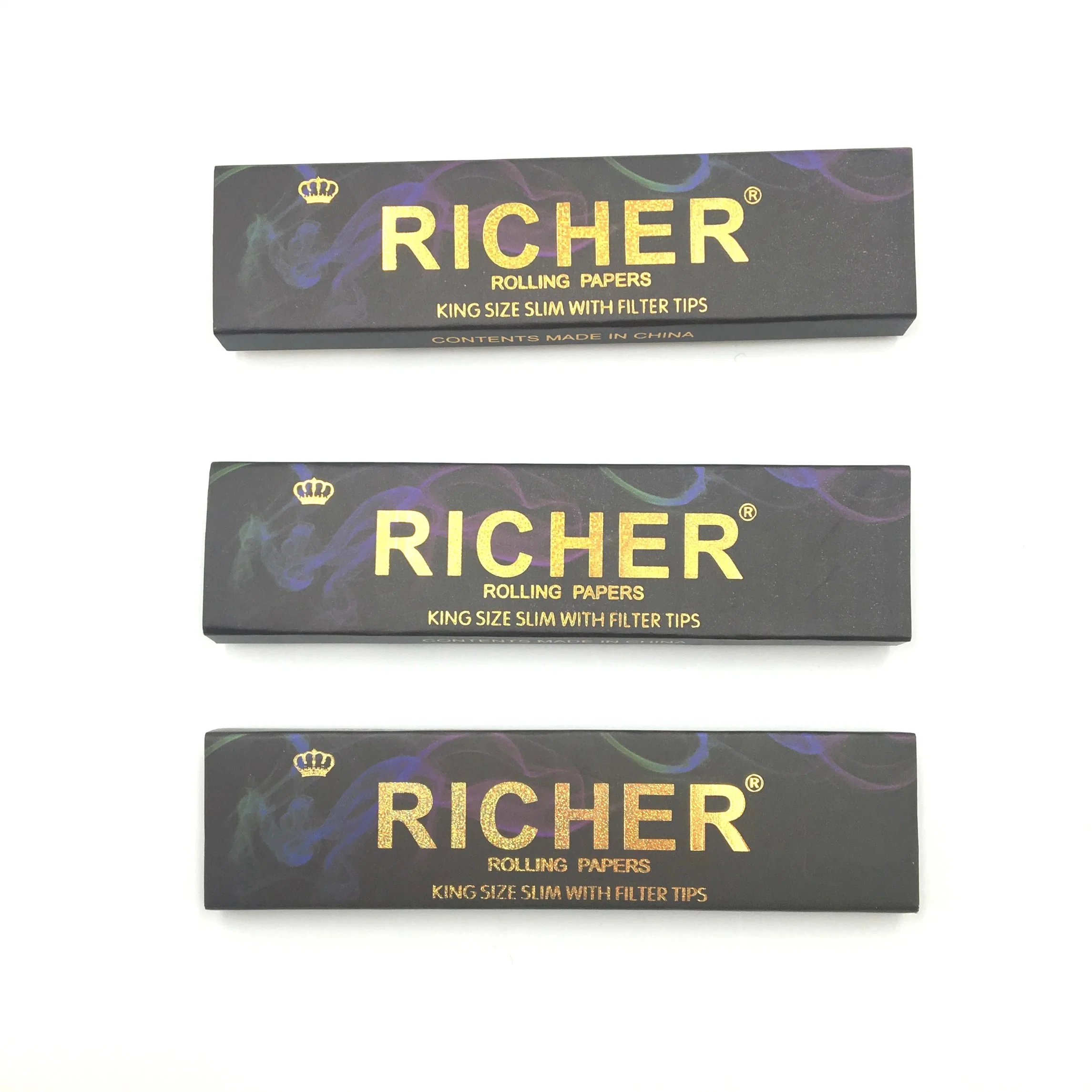 Richer Golden Rolling Papers documentos de tamaño regular el consumo de cigarrillos