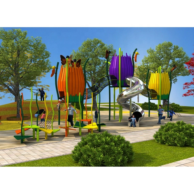 Los niños de la seguridad de los niños personalizado Deslizante de acero inoxidable largo al aire libre Parque de atracciones temático