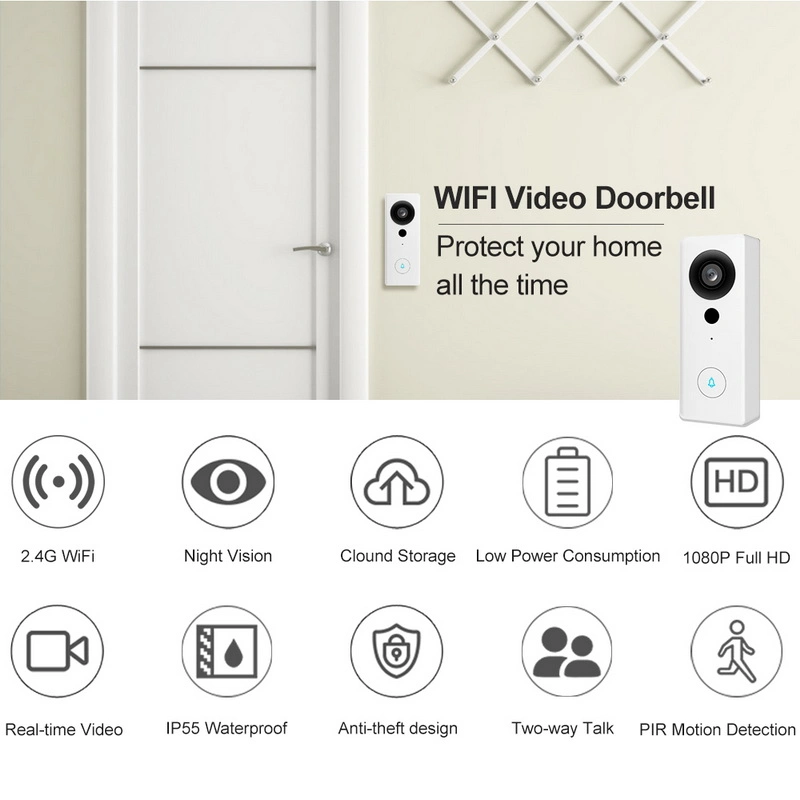 Shenzhen casa inteligente de fábrica Dingdong Campainha 1080P telefone Smart Wireless WiFi Campainha da câmara de vídeo