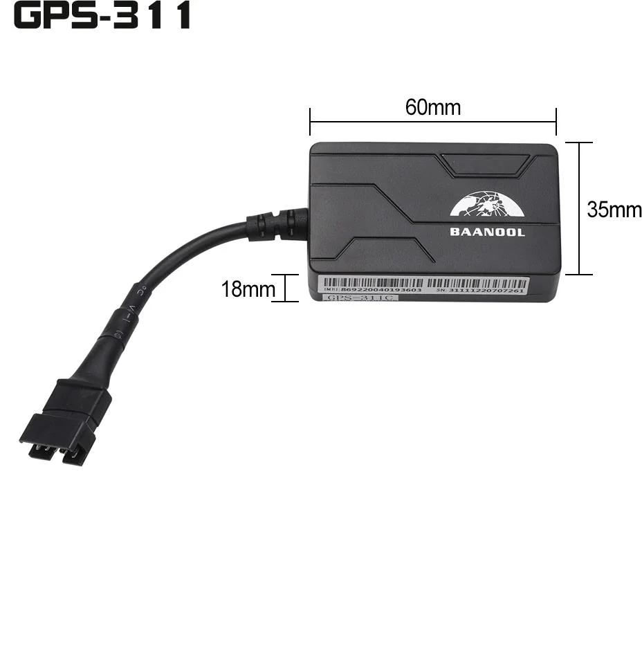 Mini GPS SMS GPRS Tracker Vehicle Motorcycle GPS 311b with Internal Shock Sensor and Real Time Location