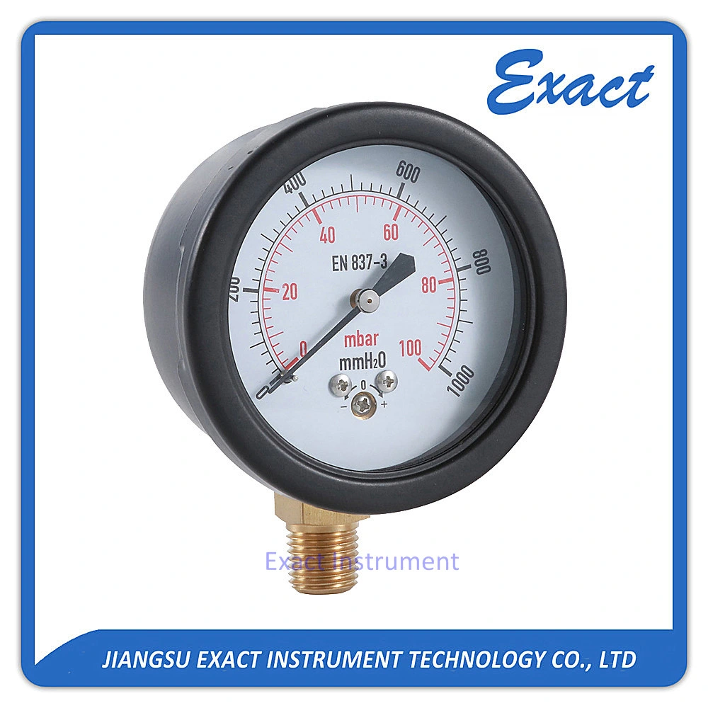 Sensitive Capsule-Type, Non-Fillable Dry Gauge-Black Painted Steel-Low Pressure Gauge