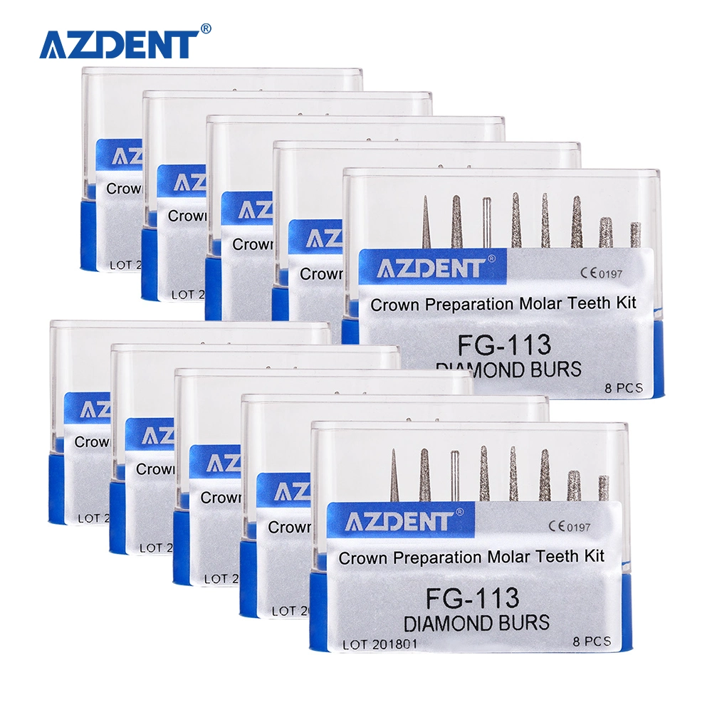 Azdent Dental Diamond Burs Fg Crown Preparation Molar Teeth Kit