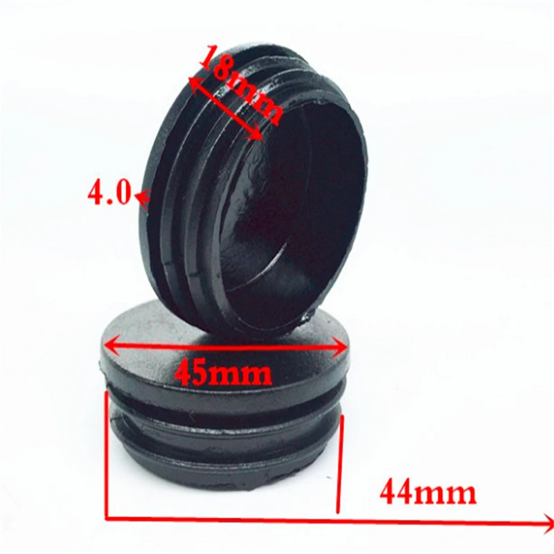 Los tapones de plástico negro de tubos cuadrados de tubo cuadrado de plástico Tubo de tapas de insertar los tapones tapones de plástico de muebles productos de goma