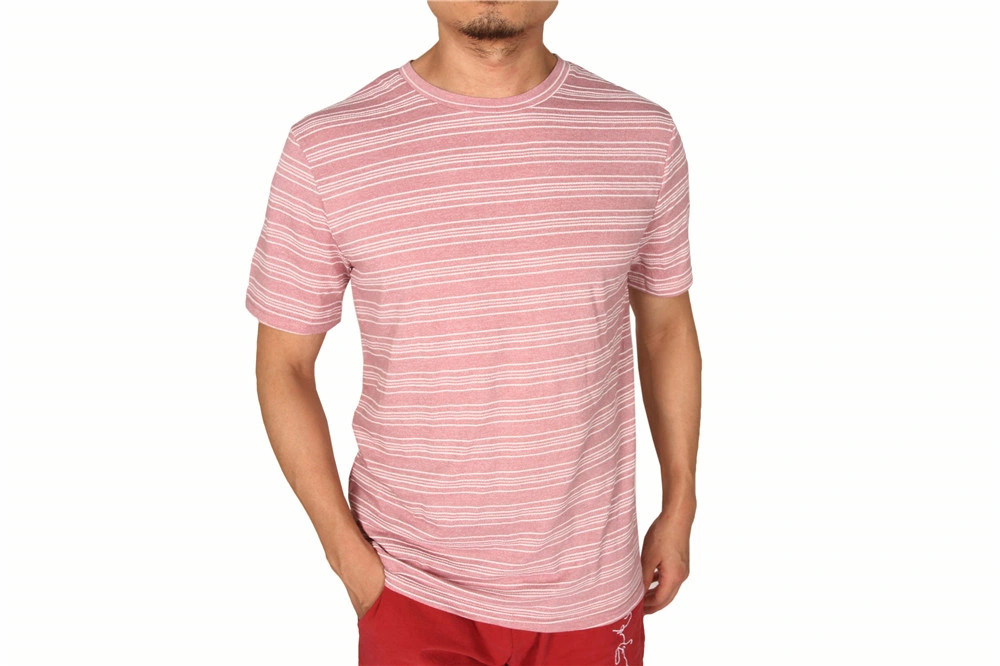 Stockpapa 2022 Wholesale/Supplier 2 Colors Men&prime; S High quality/High cost performance  Striped Tee Clothing Stock