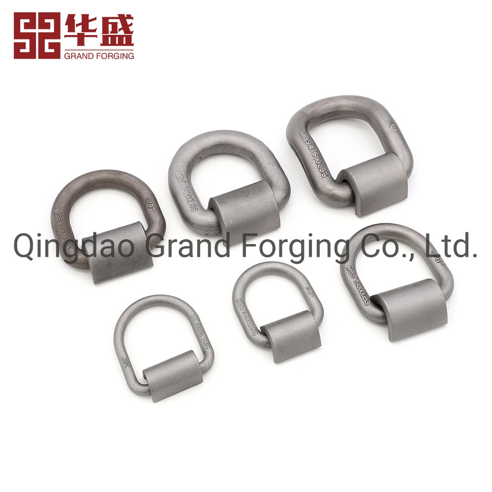 Hot Forging Parts Rigging Hardware Accessories Marine Hardware Drop Forged Carbon Steel Container Corner Lashing D Ring with Wrap