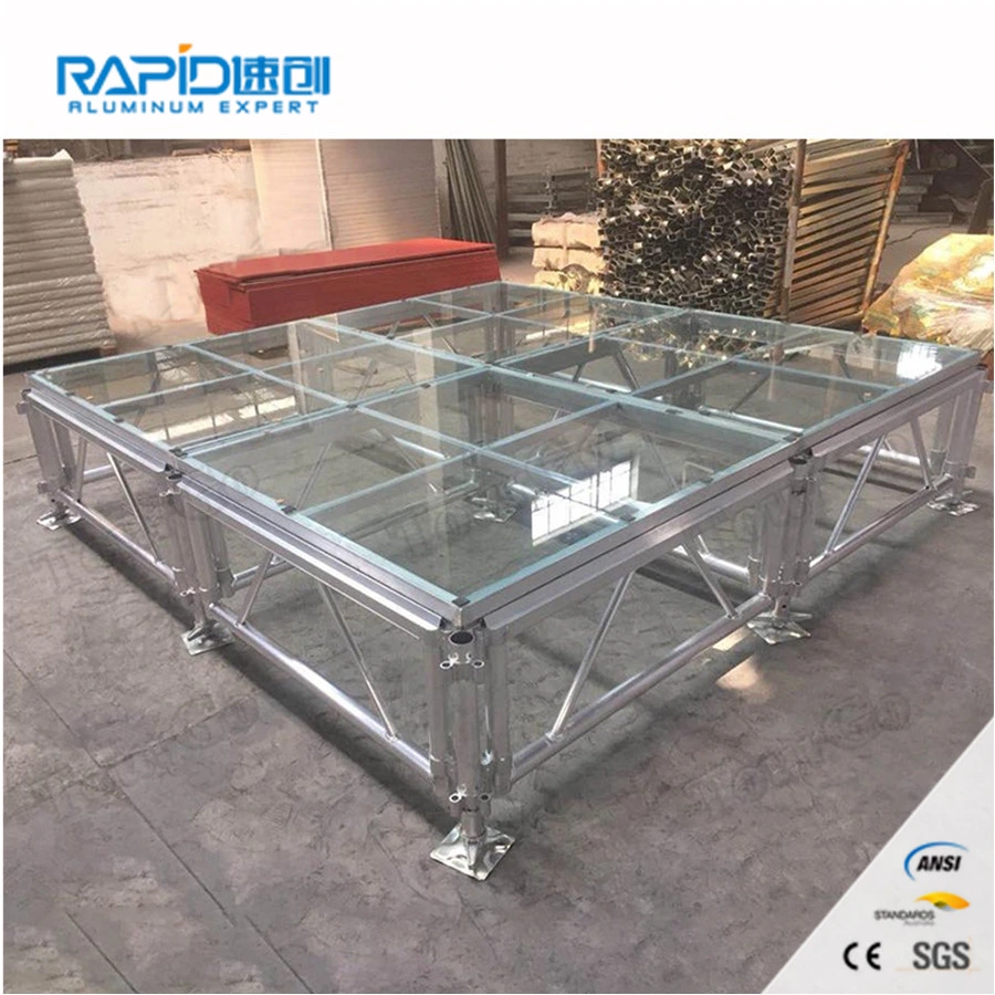 Aluminum Portable Outdoor Event Glass Exhibition Display Concert Acrylic Stage