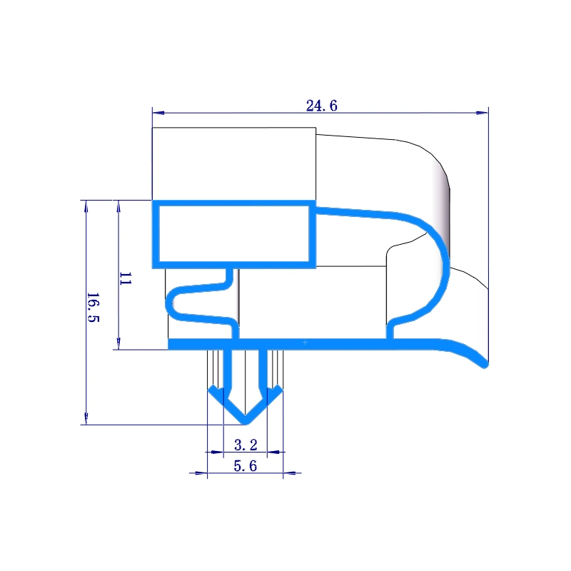 Durable Flexible Magnetic Refrigerator Door Gasket Model Ga552