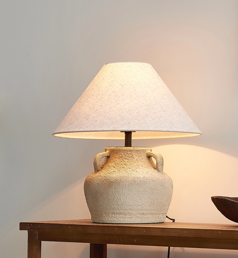 Jlt-Cp02 Rural Countryside Retro Ceramic Tablie Pot Chinese Concrete Lamp