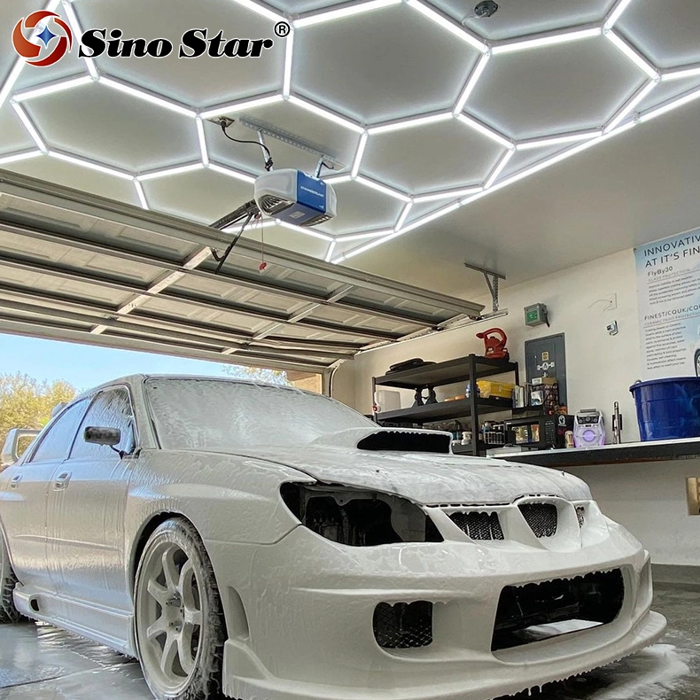 Factory Sell Luxury Custom Hexagonal Lamp Ceiling Light Car Workshop Light LED Detailing Light