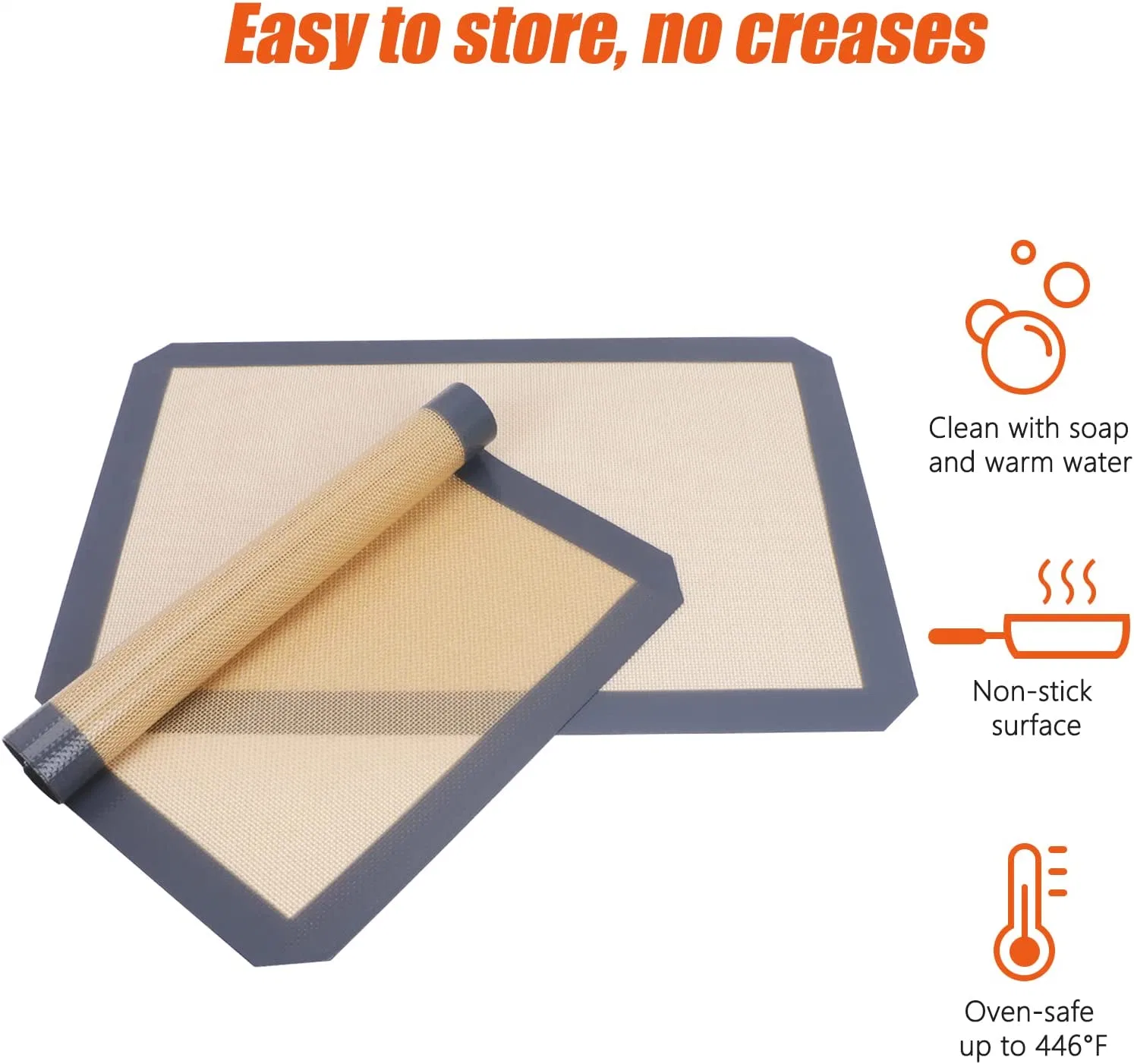 Feuilles de cuisson non réutilisables Stick grand réutilisables de la sécurité alimentaire de tapis de cuisson en silicone