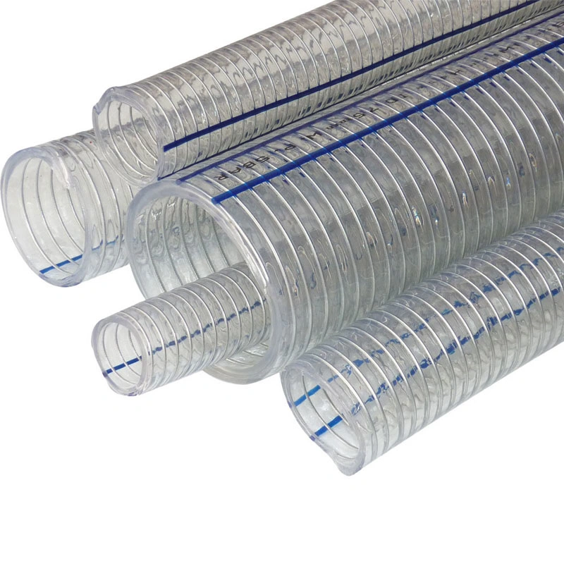 China Factory Price Industrial Transparent Pipe Non Toxic 1 2 3 4 5 6 8" 10 Inch PVC Delivery Wire Reinforced Suction Hose for Sale