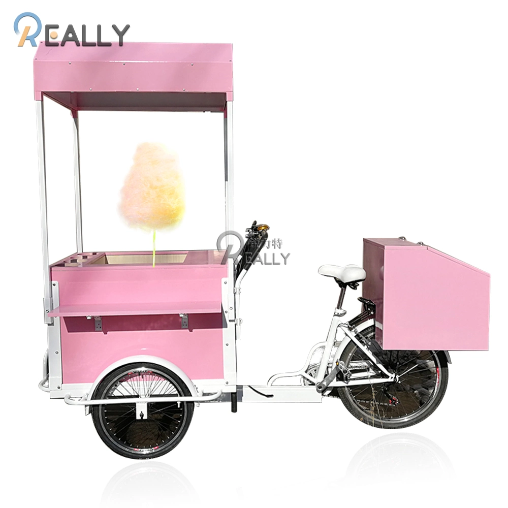 Marshmallow Tricycle Électrique Vélo de Charge pour Adulte Café en Plein Air Street Marshmallow Chariot Alimentaire Mobile