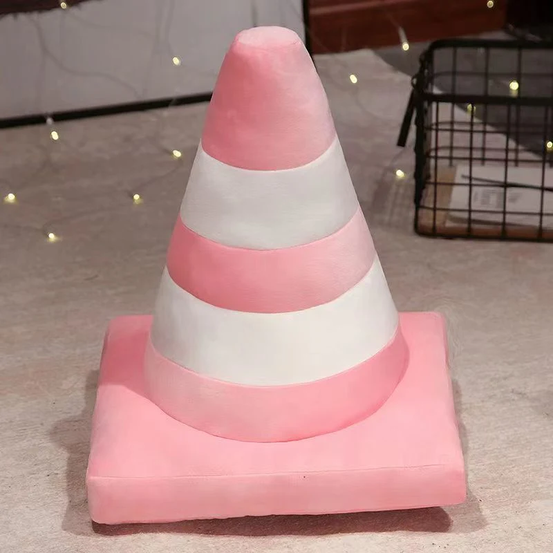 Creative Barricade Throw Pillow Conical Ragdoll Imitation Cone Bucket Sofa Back Cushion Bay Window Decoration Ornaments Toy Gift