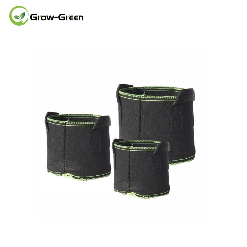 Grow-Green 3-Pack Grow Bags, 7 Gallons Garden Planter Bag with Handles and Access Flap for Potato, Carrot, Onion, Tomato Vegetables (Green)