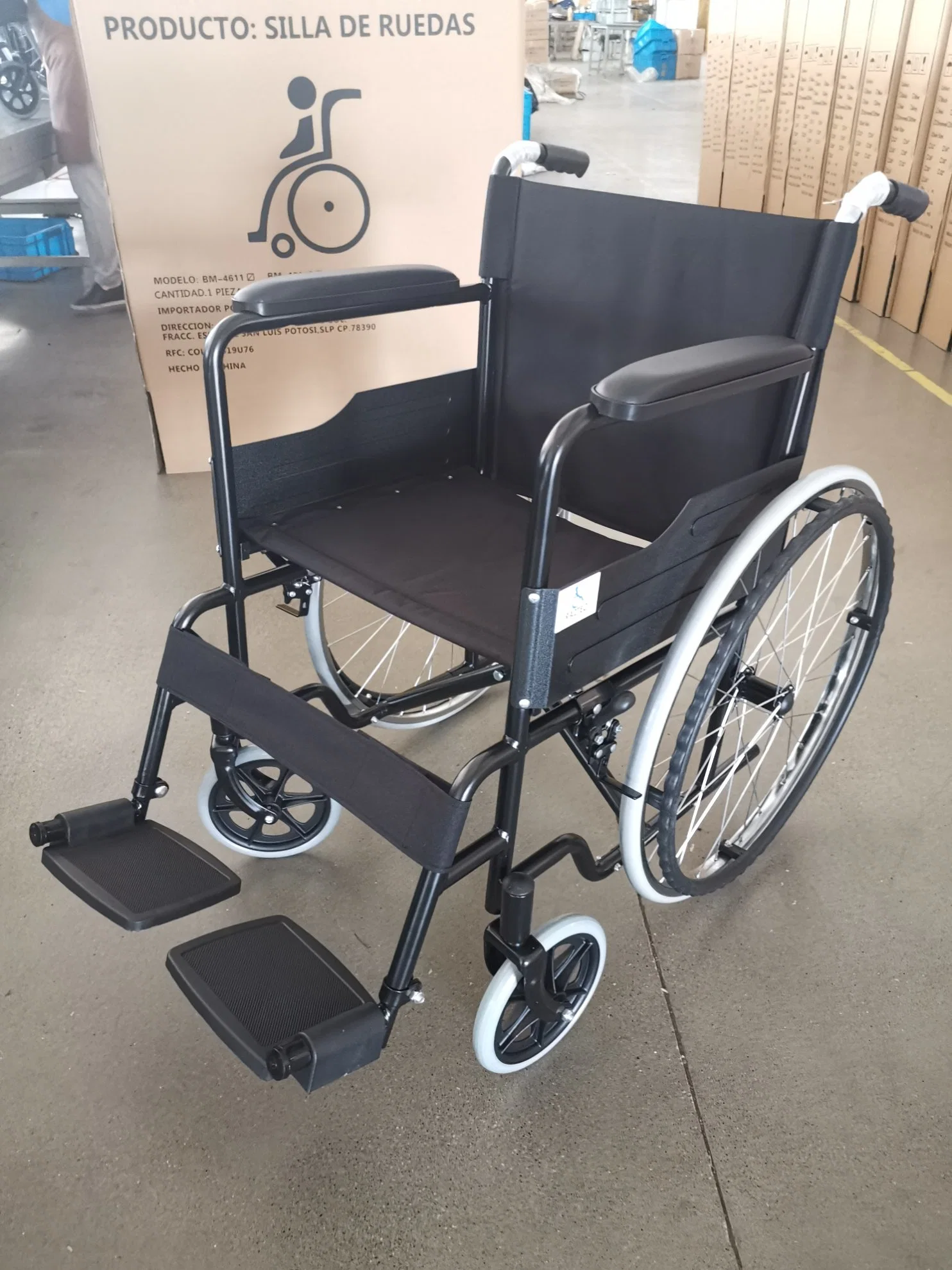 Wheel Chair Cheap Price Foldable Wheelchair Economy Steel Manual Standard Wheelchair