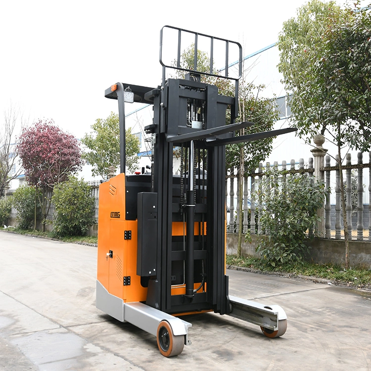 Nueva batería Forklift China Stacker 1,5ton Forklif Multi direccional eléctrico Camión de alcance 2t