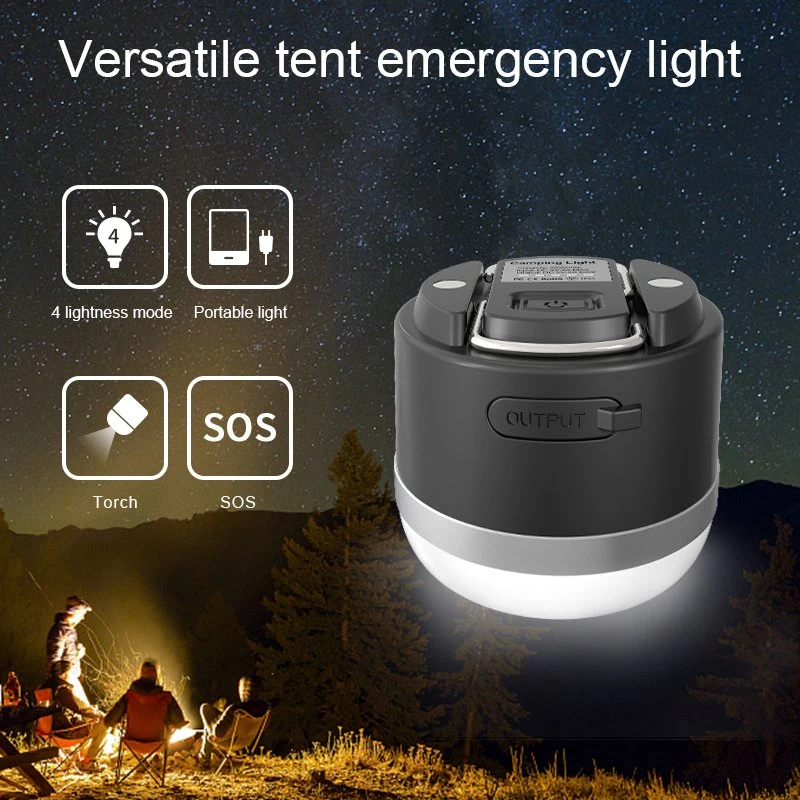 Mini Lampe de travail extérieure portable à LED rechargeable avec batterie, lanterne de camping en aluminium, lampe de poche de secours, lampe torche de charge d'urgence