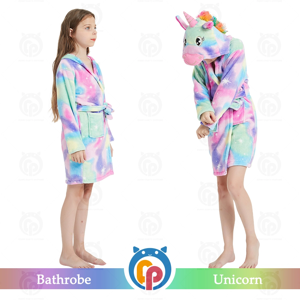 100% Polyester Custom Animal Cartoon Winter Child Bedroom Night Gown