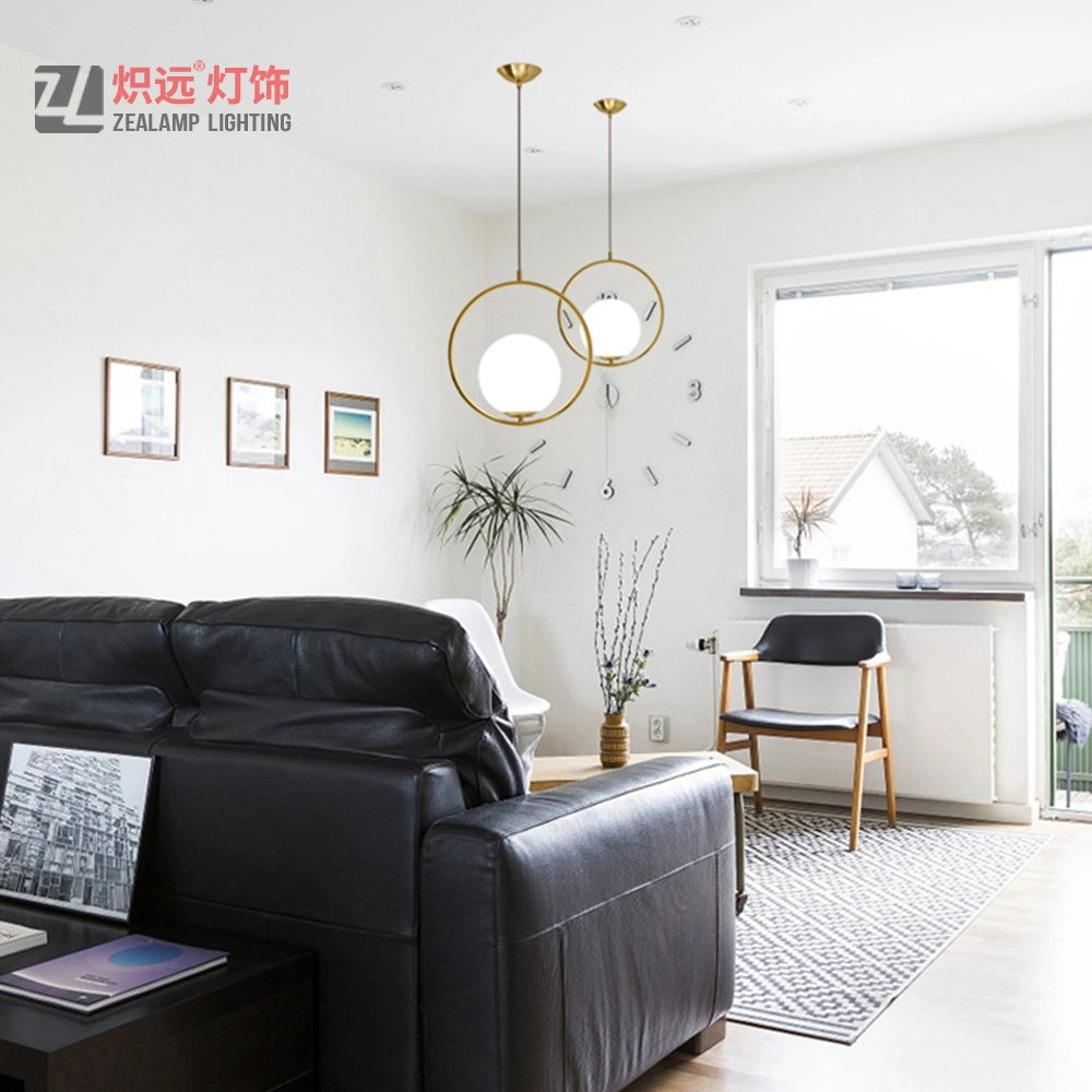 Bedroom Simple Glass Haning Lamp Glass Ball Pendant Light