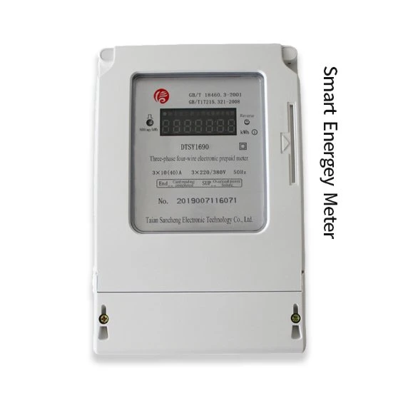 Medidor de control de encendido apagado lector de electricidad trifásico con tarjeta giratoria Control de carga remoto Medidor de electricidad