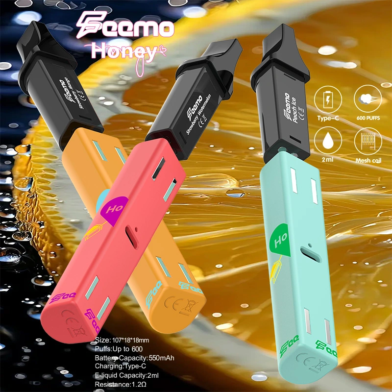 Hot vend 2 ml cartouche Pod Feemo miel Vape jetable Kits de démarrage E-cigarette