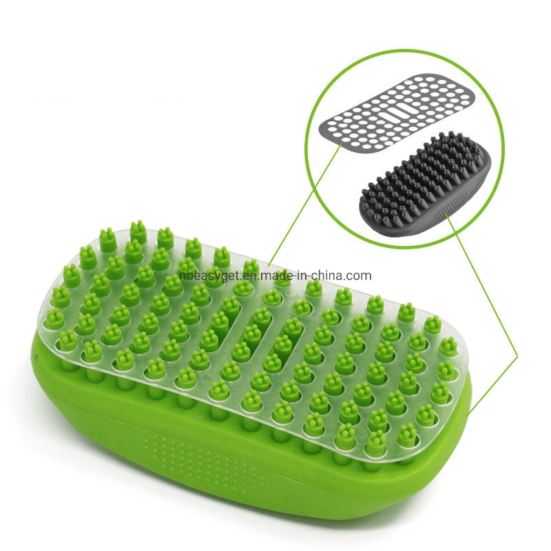 Pet Comb Bath and Massage Brush with Soft Rubber Bristles Esg12352