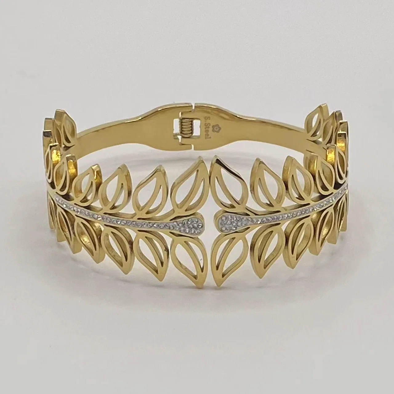 Pulsera de lujo para mujer, cadena de moda de acero inoxidable color oro.