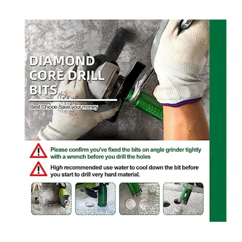 Diamond Core Drill Bits - 1-3/8 Inch with 58-11 Thread Granite Hole Saw Dry or Wet Drilling Hard Stone Marble Concrete