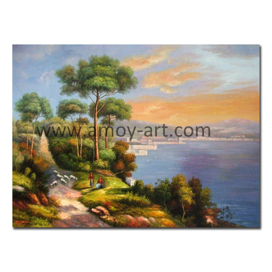 Chinese Classical Landscape Oil Painting on Canvas