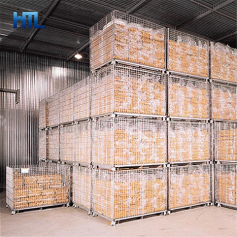 Industrial Storage Auto Parts Collapsible Welded Wire Mesh Container Bin