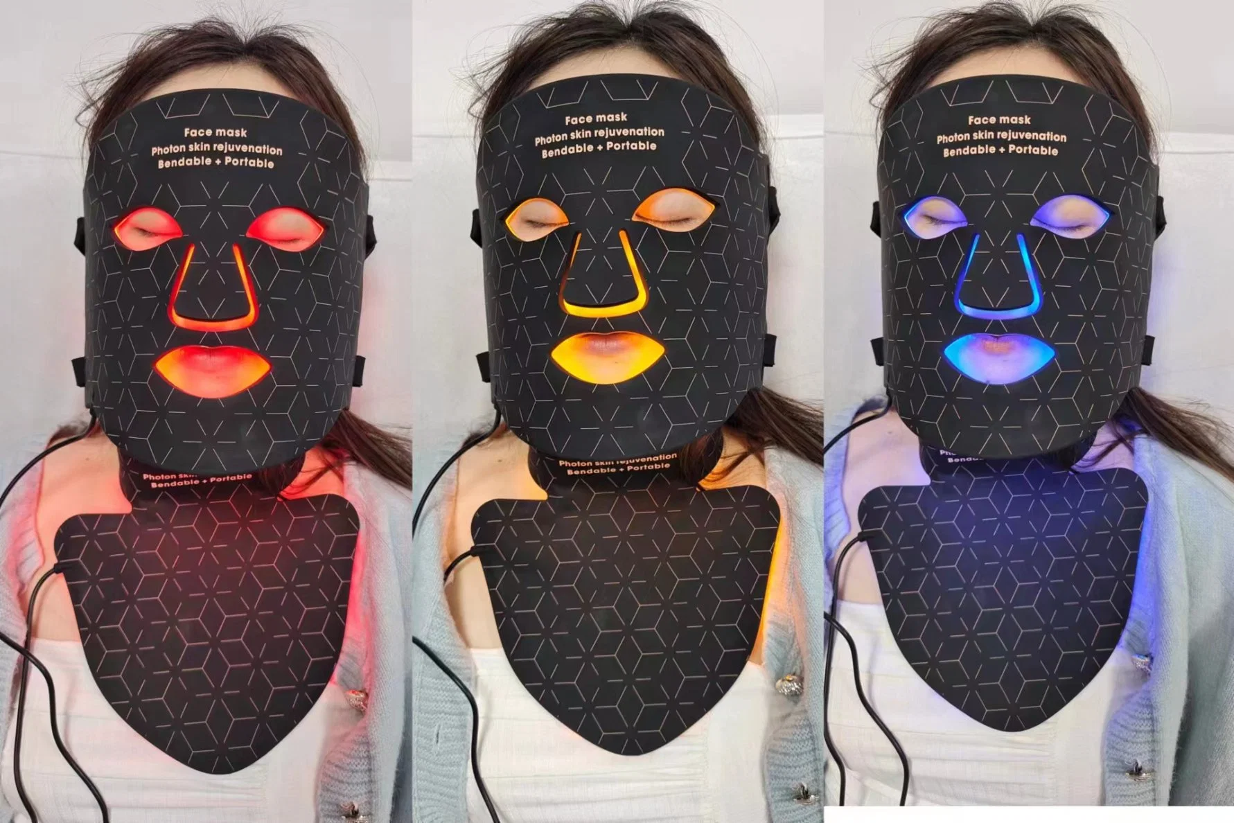 4 couleurs Accueil lumière rouge thérapie infrarouge blanchiment raffermissement de la peau Masque
