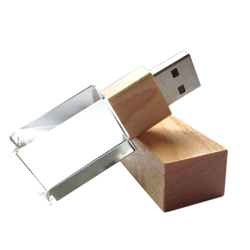 قرص فلاش Wooden Crystal USB سعة 8 جيجابايت و64 جيجابايت و128 جيجابايت ذاكرة USB