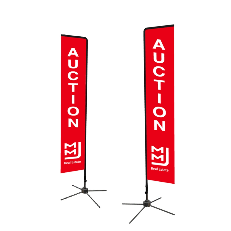 Exhibition Aluminium Pole Single or Double Sided Printing Rectangular Flag