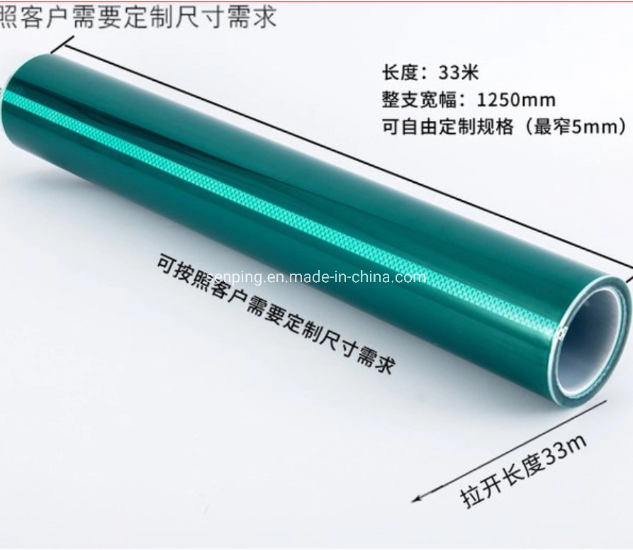 Pression de silicone de bandes Pet Pet Vert Vert industrielle de masquage haute température Bande polyester