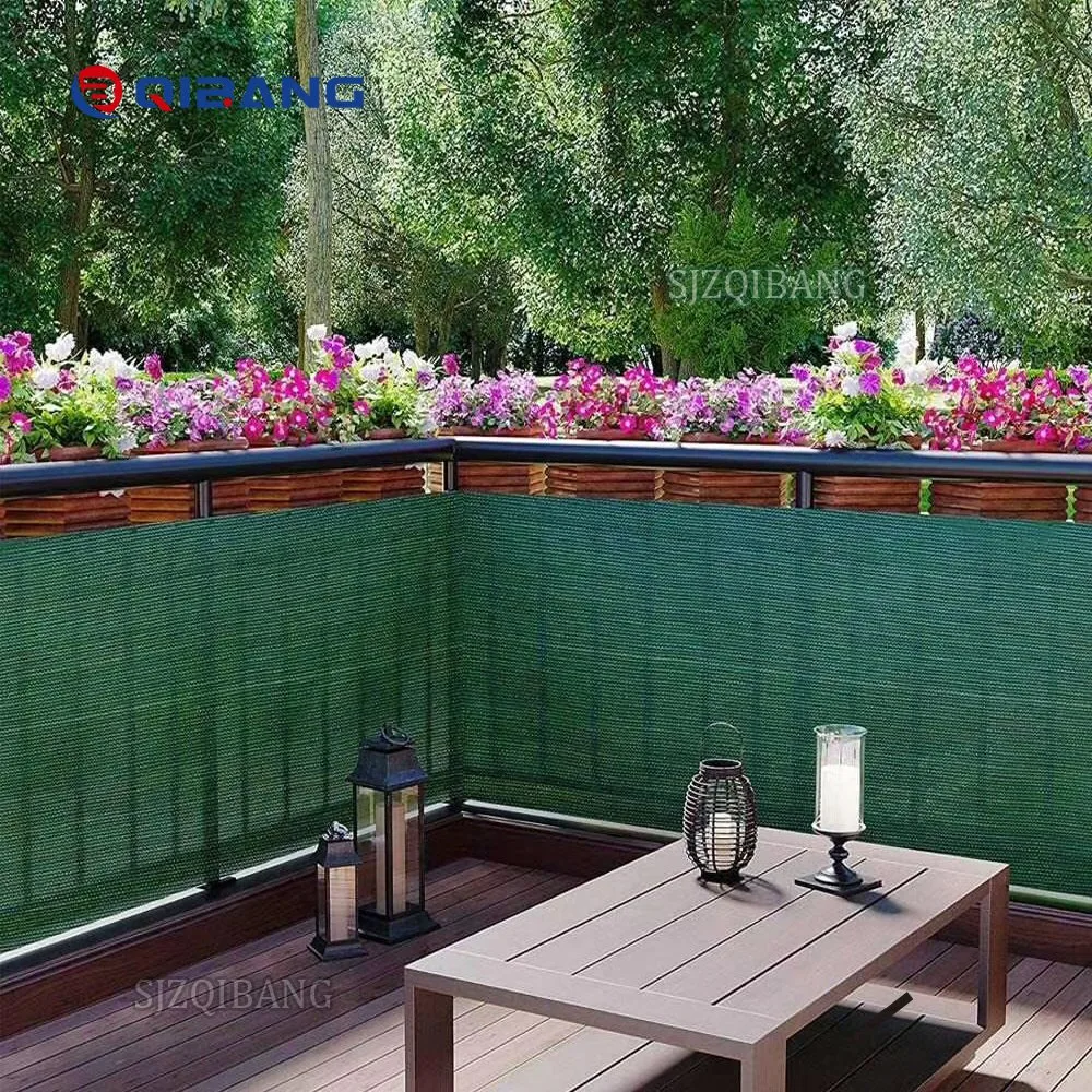 100% virgen PE Prueba UV patio jardín cortaviento pantalla parasol verde oscuro, el precio de tela con ojetes