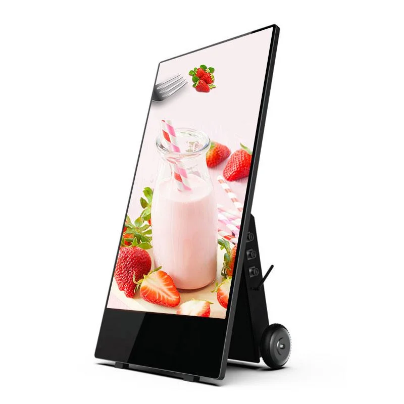 43 Inch Portable Outdoor Digital Signage Advertising Player Network WiFi Media Video Android Ad Player with High Brightness and Rechargeable Battery