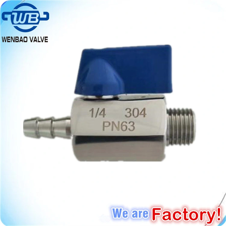 Ss Industrial Water/Gas/Control Valve Male Female Threaded Stainless Steel SS304 316 CF8 CF8m Brass Mini Ball Valve Pn63 3/8"