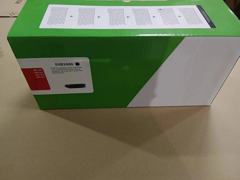 3000 صفحة مسحوق حبر متوافق 55b3000 لـ Lexmark Ms331 Ms431 Ms439DN Mx331 Mx431