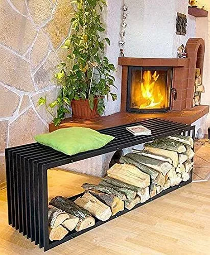 Fireplace Accessory Fireplace Log Rack Metal Rack Log Holder Firewood Carrier