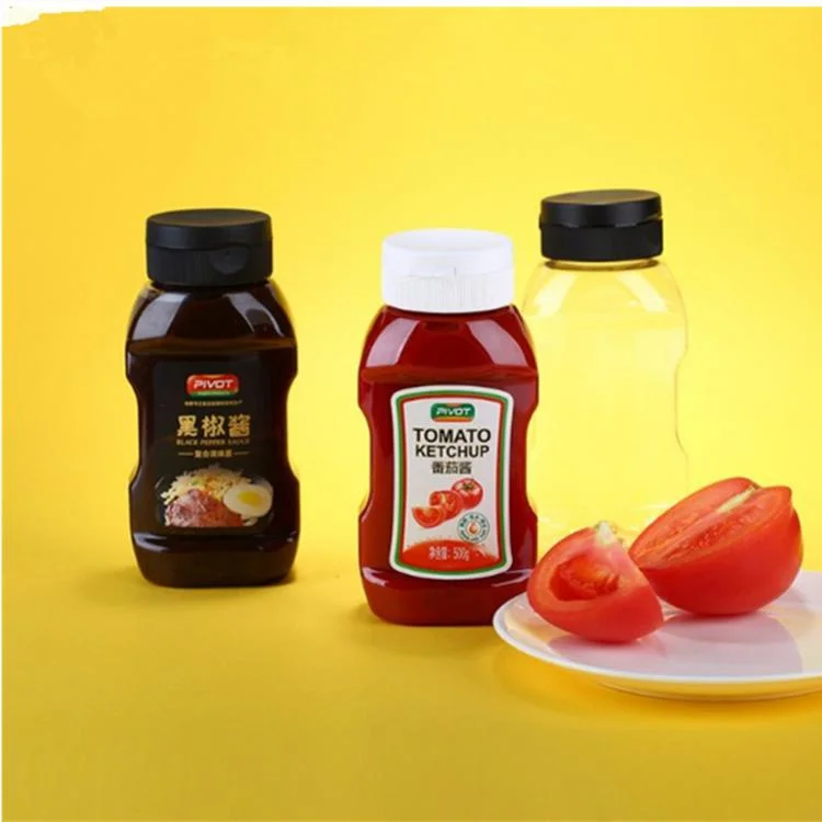 360ml 12oz Clear Pet Squeeze Honey Soy Sauce Salad Dressing Plastic Bottle for Ketchup