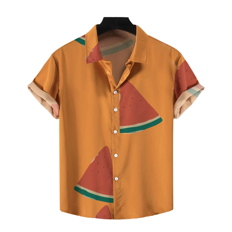 Men's Custom Shirt Summer New Hawaiian Shirt Man Print Beach Vintage Short Sleeve Tops Fashion Shirts Clothing Blouses