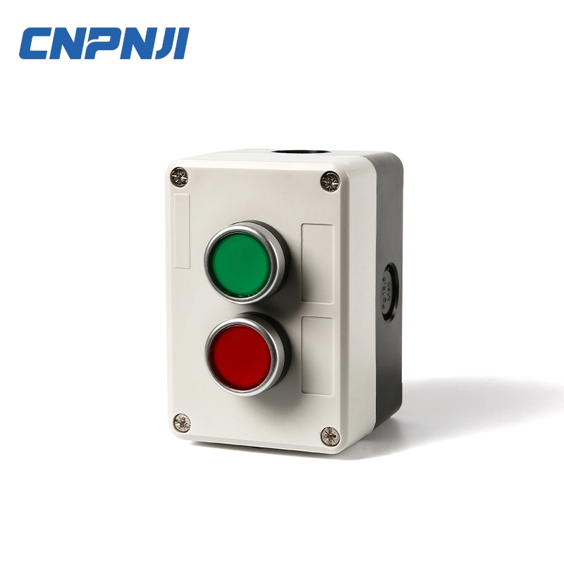 Excellent Insulation Gray-Black 3 Holes Control Station Switch Box 4 Position Waterproof Emergency Stop Switch Box