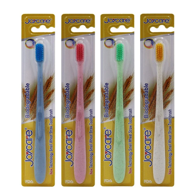 Eco-Friendly Wheat Straw Brush Handle Toothbrush Popular Teeth Cleaning Soft Bristles Toothbrush