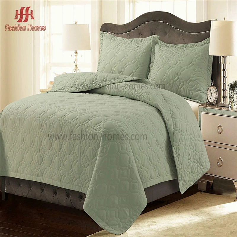 F-2522 Top Grade Embroidery Soft Washed Microfiber Quilt Bedspread Bedding Sets