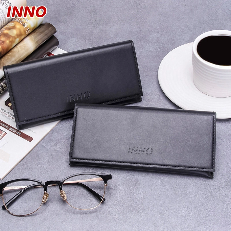 Inno-R032 de bonne qualité nouveau concepteur lunettes sac de marque Case Kits Logo personnalisé cuir synthétique des lunettes de soleil écologique de cas